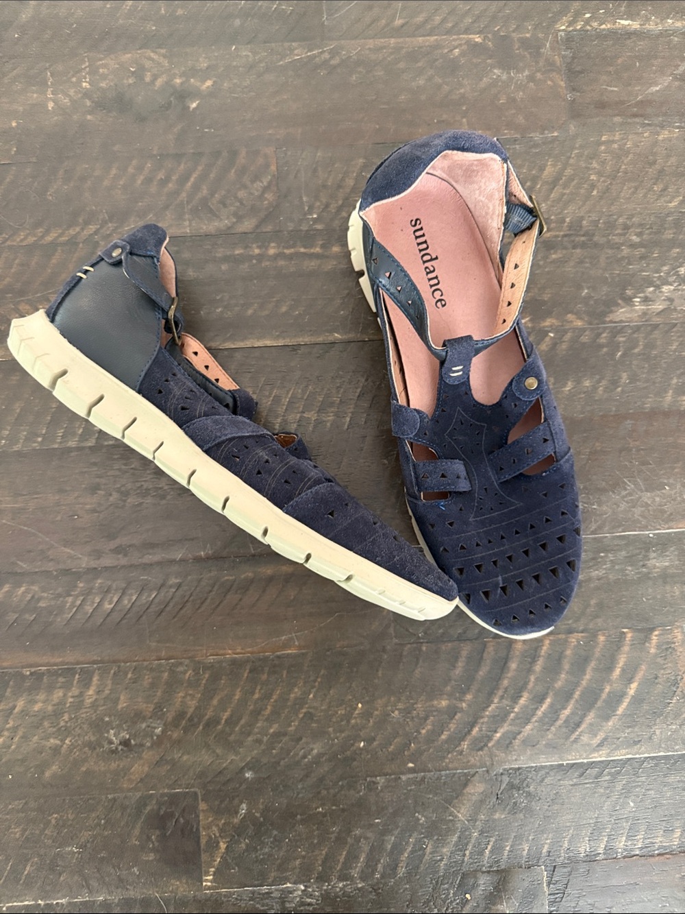 Sundance x Mamzelle Lorelei Navy Suede T-Strap Shoes - 37
